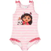 Gabby's Dollhouse Badeanzug mit Rüschen Schwimmanzug Einteiler in rosa | Gr.: 122/128