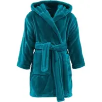 Redbest Fleece Kinder-Bademantel mit Kapuze Perris in petrol | Gr.: 134/140