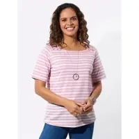 Casual Looks WITT WEIDEN Shirt-Set in rosé + rosé-weiß-geringelt | Gr.: 54