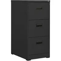 Décoshop26 - Büroschrank mit Schubladen 3 Schubladen 46 x 62 x 102,5 cm anthrazitfarbener Stahl DEC024499
