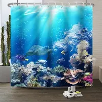OEM Unterwasser-Dekor-Vorhang - Aquaschutz für Badezimmer - Schwimmbecken-Schimmelschutz - Wassertropfen-Pendant - 120x180cm - Türkis