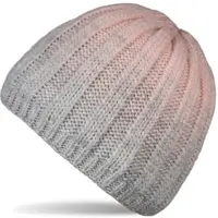 StyleBREAKER Strickmütze in Grau-Rose | Gr.: onesize
