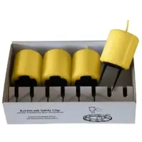 Kopschitz Kerzen 4er Set Adventskerzen mit Safety Clip und Kerzenstecker (Haltekrallen) Mustard Senf 8 x ? 5 cm