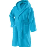 Erwin Müller Frottier Kinder-Bademantel mit Kapuze in türkis | Gr.: 146/152