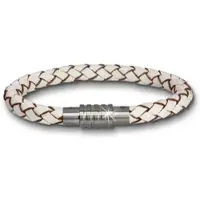 Amello Armband geflochtenes Rindsleder, Edelstahl ca. 19cm ca. 7mm (Leder) | Gr.: onesize