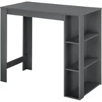 En.casa Bartisch 'Danderyd' Bartheke 120 x 60 x 106 cm mit 3 Ablagefächern Dunkelgrau