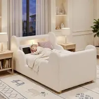 SUCCESS COURIER Kinderbett Einzelbett 90x200 cm, multifunktional mit Schreibtisch, Treppe, Schließfächern & Kleiderschrank, ohne Matratze, Massivholz+MDF, weiß