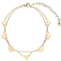 Hey Happiness Vergold. Armband Herzchen Edestahl in Gold - (L) 15-20 cm | Gr.: onesize