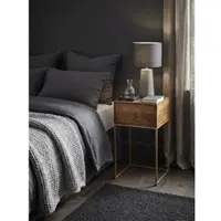 KADIMA DESIGN Nachttisch Mango Massivholz / Metall 40x75,5x35 cm Nachtschrank | Gr.: onesize