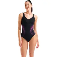 Arena Badeanzug Damen Shimmering - Black-very Fuchsia - 38