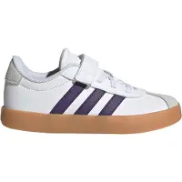 Adidas Sneaker SPORTSWEAR "VL COURT 3.0 KIDS", Jungen, Gr. 31, cloud weiß, violet, gum 3, Leder, Synthetik, Schuhe Sneaker, inspiriert vom Design des samba