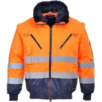 Portwest 4 in 1 Warnschutz Winter Pilotenjacke Orange M