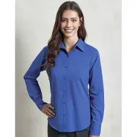 Premier Workwear Damen Popeline Bluse langarm PR300 pink 48 (3XL/20)