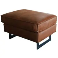 KAWOLA Hocker VILNIUS Kunstleder mit Lederanteil cognac