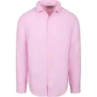 Superdry für Herren. M4011103A Riviera Leinenhemd rosa (L), Lässig, Klassisch, Langarm