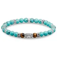 Thomas Sabo Armband Elemente Türkis Und Tigerauge in silber, braun, türkis | Gr.: 15,5 cm