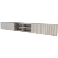 ALTDECOR TV-Schrank NOA-2-W mit Gefrästen Fronten 3x100x40x40 Lowboard hängend, TV Möbel, TV Cabinet, Fernsehtisch, Fernsehschrank, TV Kommode, TV Tisch, TV Sideboard, TV Board - Kaschmir