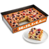 Kadax rechteckige Backform "Imperia", Kuchenbackformen, Kastenform, Wärmeverteilung, 36 cm, Schwarz