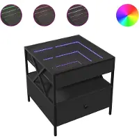 vidaXL Couchtisch mit Infinity-LED Schwarz 50x50x51 cm