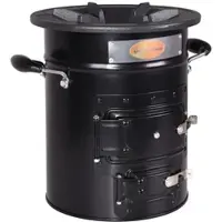 DELUKE Raketenofen LOTI Edelstahl Schwarz 29,5x26,5x26,5cm Rocket Stove für Dutch Oven Rocketstove für Grillpfanne