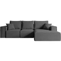 ALTDECOR Ecksofa mit Schlaffunktion und Bettkasten SERRA-L-S - 266x161x87 cm Grau - Corner Sofa Bett Eckcouch Couch L-Form Schlafcouch Ausziehbar Wohnlandschaft Schlafsofa Cauchsofa