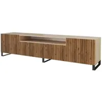ALTDECOR TV-Schrank KITO-S mit Gefrästen Fronten 200x53x41 Lowboard, TV Möbel, TV Cabinet, Fernsehtisch, Fernseher Schrank, TV Kommode, TV Tisch, TV Sideboard, TV Board - Artisan / Katania