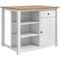 Syfax Küchentrolley PANAMA 2 pcs Weiß und Honigwachs 112 x 77 x 90 cm