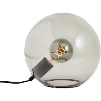 Brilliant Kugel-Tischlampe Belado schwarz mit Rauchglas