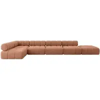 ALTDECOR Modulares Sofa Ecksofa in L-Form - Favio-L3 - 475x190x70 cm Apricot universal, links/rechts Corner modular Sofa Eckcouch Couch Wohnlandschaft Cauchsofa Polstersofa