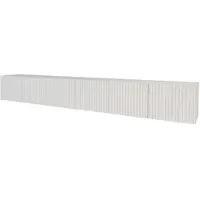 ALTDECOR TV-Schrank KITO-W mit Gefrästen Fronten 3x100x40x40 Lowboard hängend, TV Möbel, TV Cabinet, Fernsehtisch, Fernsehschrank, TV Kommode, TV Tisch, TV Sideboard, TV Board - Weiß