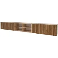 ALTDECOR TV-Schrank NOA-2-W mit Gefrästen Fronten 3x100x40x40 Lowboard hängend, TV Möbel, TV Cabinet, Fernsehtisch, Fernsehschrank, TV Kommode, TV Tisch, TV Sideboard, TV Board - Artisan / Katania