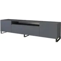 ALTDECOR TV-Schrank ELIO-S mit modernen Fronten, 200x53x41 Lowboard, TV Möbel, TV Cabinet, Fernsehtisch, Fernseher Schrank, TV Kommode, TV Tisch, TV Sideboard, TV Board - Graphit