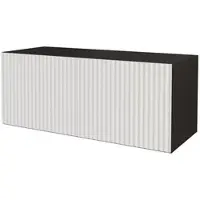 ALTDECOR TV-Schrank NOA-2-W mit Gefrästen Fronten 100x40x40 Lowboard hängend, TV Möbel, TV Cabinet, Fernsehtisch, Fernsehschrank, TV Kommode, TV Tisch, TV Sideboard, TV Board - Schwarz / Weiß