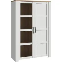 Die Möbelfundgrube Vitrine mit Glastür Lärche weiß - Eiche - Breite 106 cm - BOHOL
