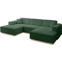 ALTDECOR Ecksofa in U-Form IREA-U1 301x165x80 cm Grün Corner Sofa Bett Eckcouch Couch L-Form Wohnlandschaft Cauchsofa
