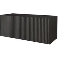 ALTDECOR TV-Schrank NOA-2-W mit Gefrästen Fronten 100x40x40 Lowboard hängend, TV Möbel, TV Cabinet, Fernsehtisch, Fernsehschrank, TV Kommode, TV Tisch, TV Sideboard, TV Board - Schwarz