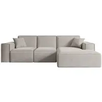 ALTDECOR ECKSOFA Ottomane Rechts SERRA-L - 266x169x80 cm Hellbraun Velours