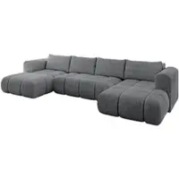 ALTDECOR Ecksofa in U-Form mit Schlaffunktion und Bettkasten CLOUD-U 405x185x90 Dunkelgrau - Corner Sofa Bett Eckcouch Couch L-Form Schlafcouch Ausziehbar Wohnlandschaft Schlafsofa Cauchsofa