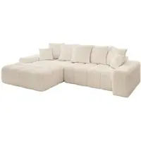 ALTDECOR Ecksofa mit Schlaffunktion und Bettkasten ENSI-L - 267x164x69 cm Beige - Corner Sofa Bett Eckcouch Couch L-Form Schlafcouch Ausziehbar Wohnlandschaft Schlafsofa Couchsofa