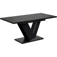ALTDECOR Esstisch ausziehbar, ideal als Küchentisch, Esszimmertisch - oder Wohnzimmertisch, solide Konstruktion aus Möbelplatte, 120 -160x80x75 cm - Royal Marble / Black Gloss - CLASI