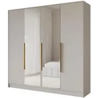 ALTDECOR Kleiderschrank mit Spiegel LESE - 200x200x51 Kaschmir Schrank Garderobenschrank Mehrzweckschrank mit modernen glatte Fronten