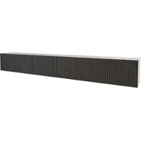 ALTDECOR TV-Schrank KITO-W mit Gefrästen Fronten 3x100x40x40 Lowboard hängend, TV Möbel, TV Cabinet, Fernsehtisch, Fernsehschrank, TV Kommode, TV Tisch, TV Sideboard, TV Board - Weiß / Schwarz
