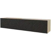 ALTDECOR TV-Schrank ZENO-W mit Gefrästen Fronten 2x100x40x40 Lowboard hängend, TV Möbel, TV Cabinet, Fernsehtisch, Fernsehschrank, TV Kommode, TV Tisch, TV Sideboard, TV Board - Artisan / Schwarz