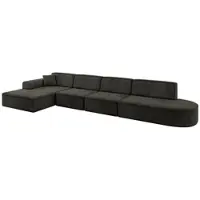 ALTDECOR Ecksofa in L-Form IREA-L3-v3 412x165x77 cm Schwarz Corner Sofa Eckcouch Couch Wohnlandschaft Cauchsofa