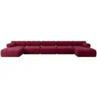 ALTDECOR Modulares Sofa Ecksofa in U-Form - Tesso-U3 - 475x160x70 cm Bordeauxrot Corner modular Sofa Eckcouch Couch Wohnlandschaft Cauchsofa Polstersofa