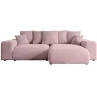 ALTDECOR Ecksofa mit Schlaffunktion und Bettkasten ESKAR-L -266x176x72 cm Rosa- Corner Sofa Bett Eckcouch Couch L-Form Schlafcouch Ausziehbar Wohnlandschaft Schlafsofa Cauchsofa