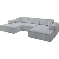 ALTDECOR Ecksofa in U-Form IREA-U1-v3 301x165x77 cm Hellgrau Corner Sofa Bett Eckcouch Couch L-Form Wohnlandschaft Cauchsofa