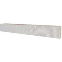 ALTDECOR TV-Schrank ZENO-W mit Gefrästen Fronten 3x100x40x40 Lowboard hängend, TV Möbel, TV Cabinet, Fernsehtisch, Fernsehschrank, TV Kommode, TV Tisch, TV Sideboard, TV Board - Weiß
