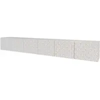 ALTDECOR TV-Schrank VIRA-W mit Gefrästen Fronten 3x100x40x40 Lowboard hängend, TV Möbel, TV Cabinet, Fernsehtisch, Fernsehschrank, TV Kommode, TV Tisch, TV Sideboard, TV Board - Weiß