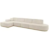 ALTDECOR Ecksofa in L-Form IREA-L3-v2 412x165x80 cm Beige Corner Sofa Eckcouch Couch Wohnlandschaft Cauchsofa